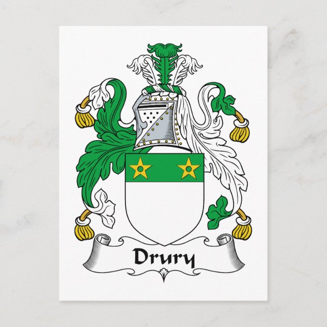 Carte Postale Crête de famille Drury (Devant)