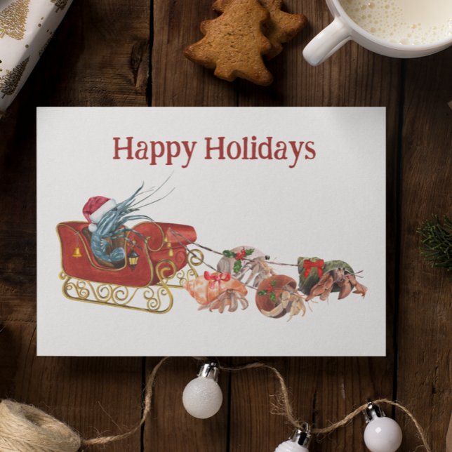 Carte Postale Crète de Noël Hermite Crabe Crustaceancore traînea (Créateur téléchargé)