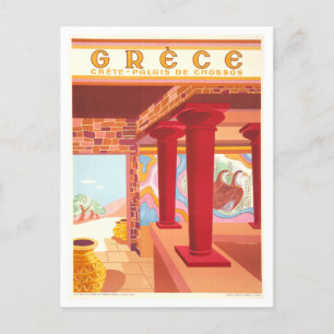Carte Postale Crète vintage, Grèce, affiche Voyage
