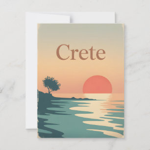 Carte Postale Crète vintage minimaliste
