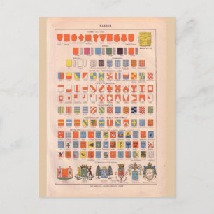 Carte Postale Crêtes et insignes historiques vintages