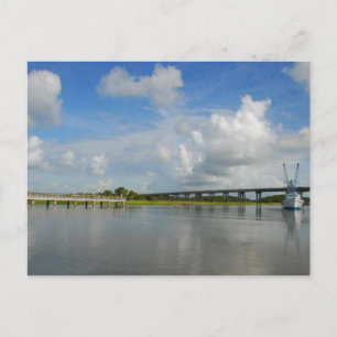 Carte Postale crevette Bateau Tybee Island Géorgie