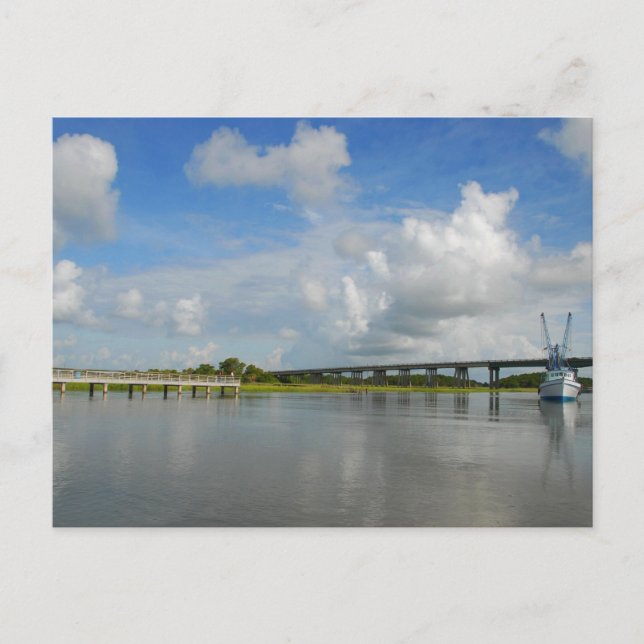 Carte Postale crevette Bateau Tybee Island Géorgie (Devant)