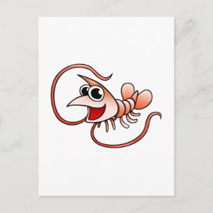 Carte Postale Crevettes caricaturales