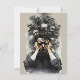 Carte Postale Cri surréaliste - Peinture Abstraite émotionnelle 