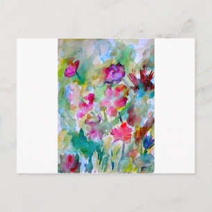 Carte Postale CricketDiane Flower Garden Aquarelle Abstraite