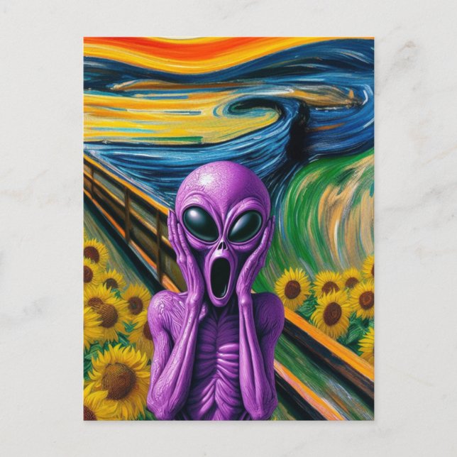 Carte Postale Cries d'Aliens violets (Devant)