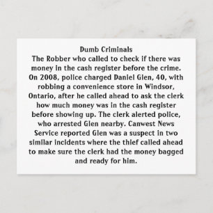 Carte Postale Criminels stupides