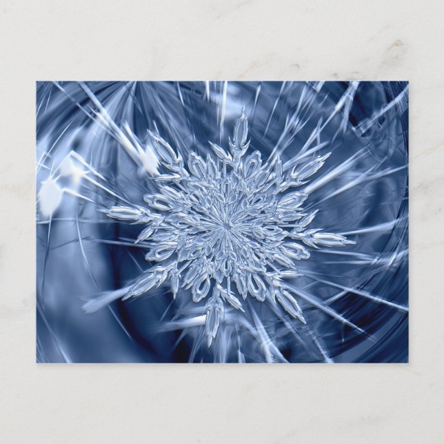 Carte Postale Cristal de glace à flocon de neige (Devant)