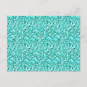 Carte Postale cristal druzy - bleu aquamarine