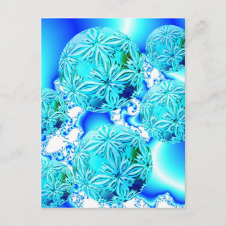 Carte Postale Cristaux de glace bleue, Abstraite Aqua Azure Cyan