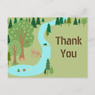 Carte Postale Critère forestier des bois Merci d'anniversaire