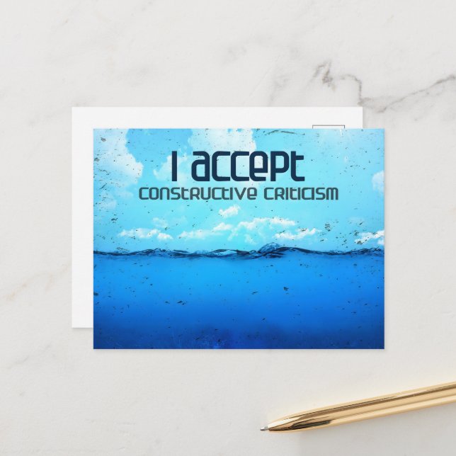 Carte Postale "Critique constructive" Motivation Affirmation (Devant/Arrière en situation)