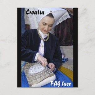 Carte Postale Croatie, dentelle PAG