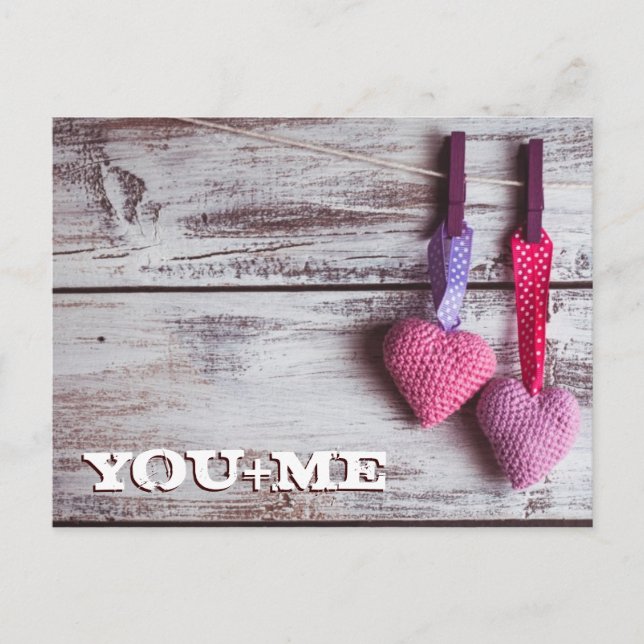 Carte Postale Crochet Coeurs Charmants 2 (Devant)