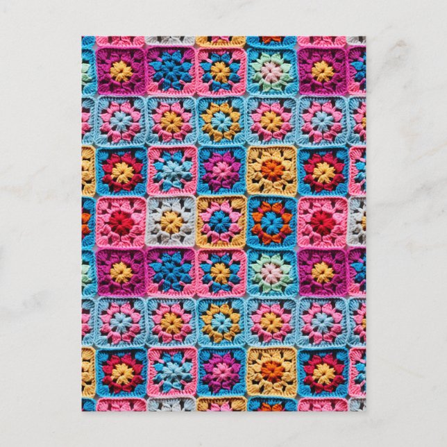 Carte Postale Crochet Granny Carré (Devant)