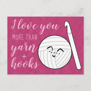 Carte Postale Crochet Hooks + Yarn Cartoon Loon You More