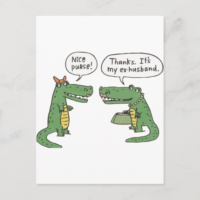 Carte Postale Crocodile drôle (Devant)