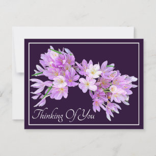 Carte Postale Crocus rose/violet Violet fond de pensée de vous