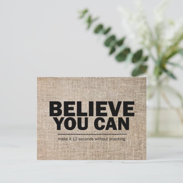 Carte Postale Croire en soi humour amaigrissement régime inspira (Debout devant)