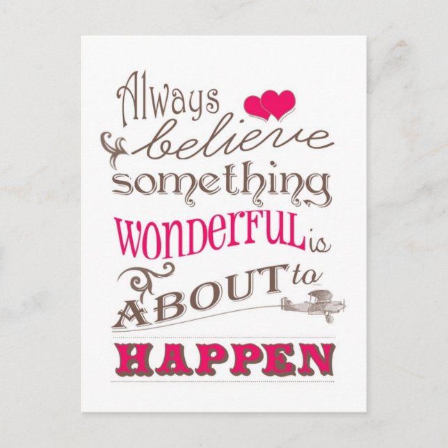 Carte Postale Croire toujours (Devant)