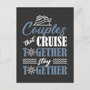 Carte Postale Croisière Couple Cruise Navire partenaire Mari épo