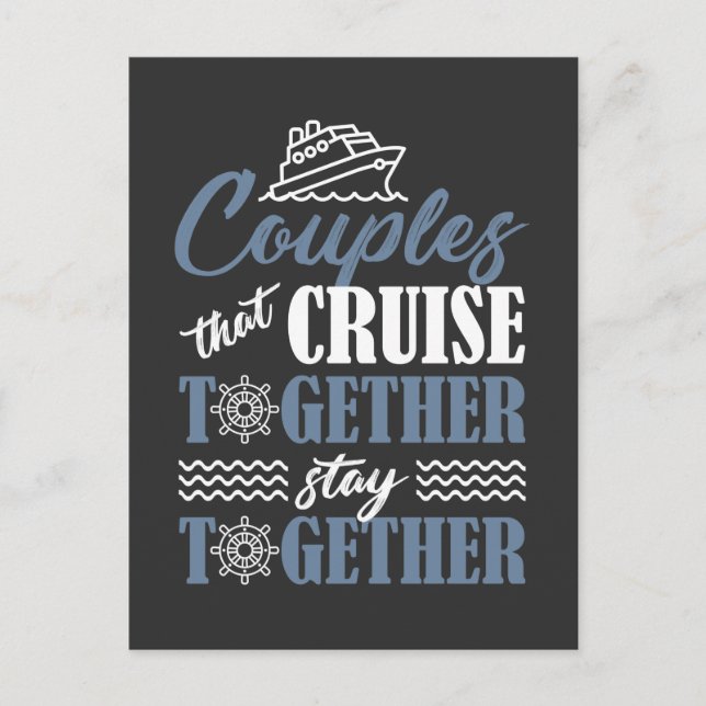 Carte Postale Croisière Couple Cruise Navire partenaire Mari épo (Devant)