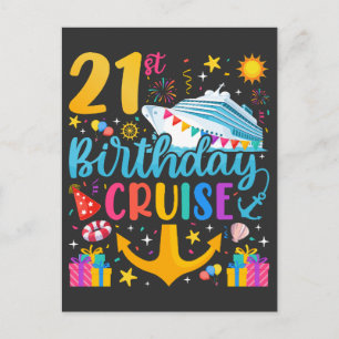 Carte Postale Croisière d'anniversaire 21 ans Fête d'anniversair