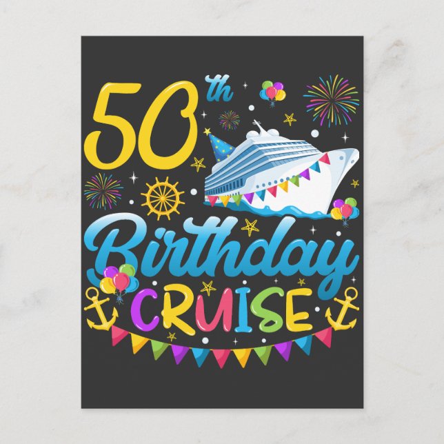Carte Postale Croisière d'anniversaire 50 ans Fête d'anniversair (Devant)