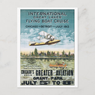Carte Postale Croisière en bateau volant Int'l Great Lakes