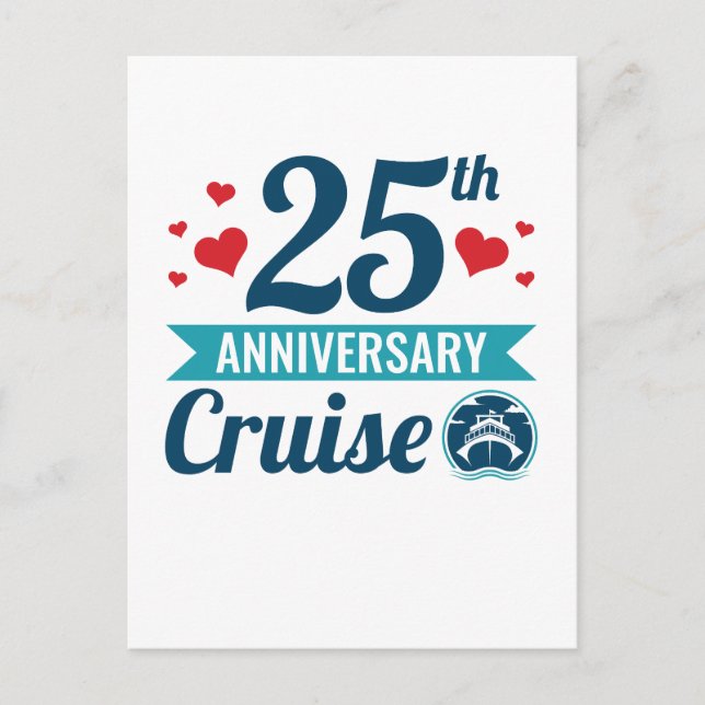 Carte Postale Croisière pour le 25e anniversaire de mariage (Devant)