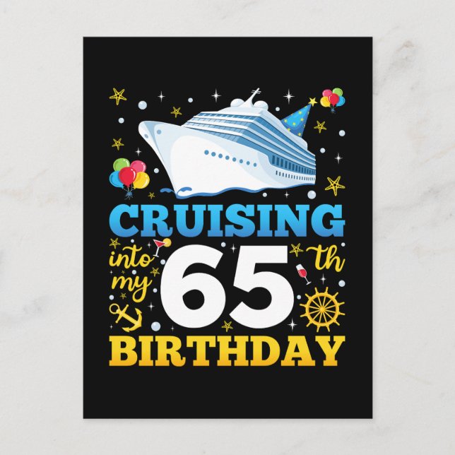 Carte Postale Croisière Pour Mon Anniversaire De 65 Ans (Devant)