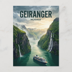 Carte Postale Croisière sur le Geirangerfjord Norvège
