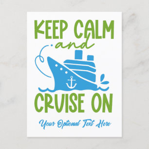 Carte Postale Croisière texte personnalisée Conserver le calme