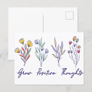 Carte Postale Croissance des pensées positives Fleur sauvage Flo