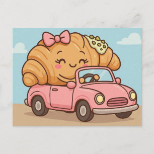 Carte Postale Croissant pistache drôle 