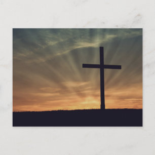 Carte Postale Croix au coucher du soleil