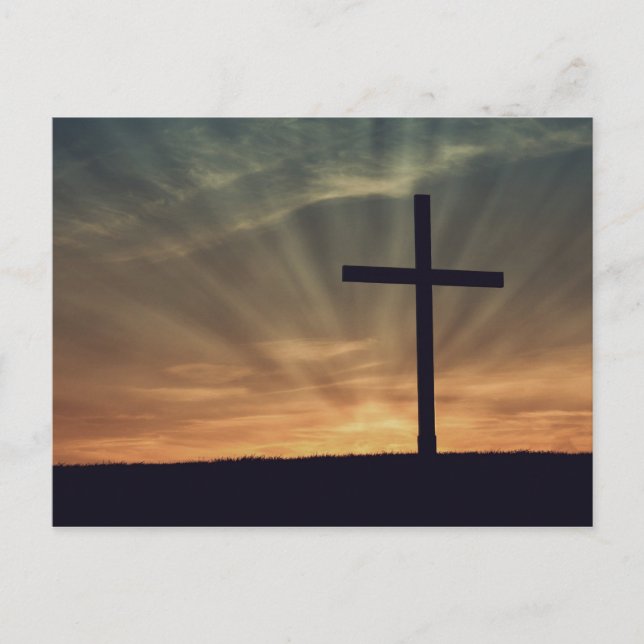 Carte Postale Croix au coucher du soleil (Devant)