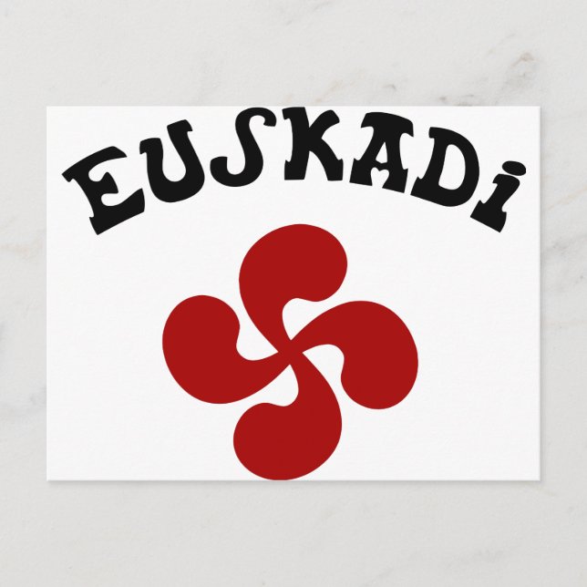 Carte Postale Croix basque Euskadi Rouge (Devant)