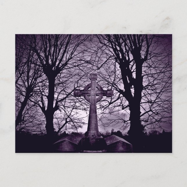 Carte Postale Croix celtique gothique tombstone violet version (Devant)