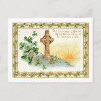 Croix celtique vintage et Shamrocks