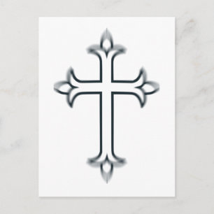 Carte Postale Croix Chrétienne Classique Art Minimaliste Fin