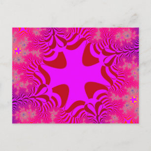 Carte postale croix cristal rose personnalisée