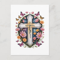 Croix de foi florale 