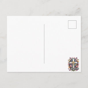 Carte Postale Croix de foi florale 