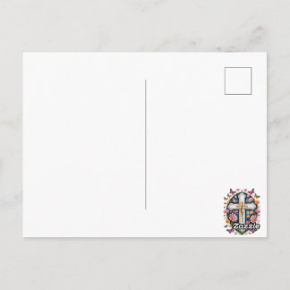 Carte Postale Croix de foi florale