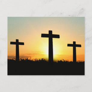Carte Postale Croix de prière de sérénité au lever du soleil