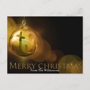 Carte Postale Croix du Christ Ornament Réflexion Noël