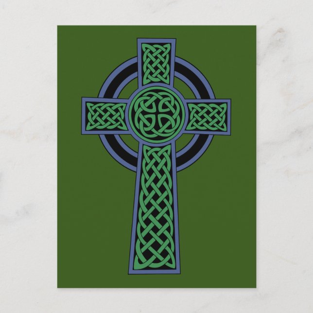 Carte Postale Croix du noeud celtique irlandais (Devant)