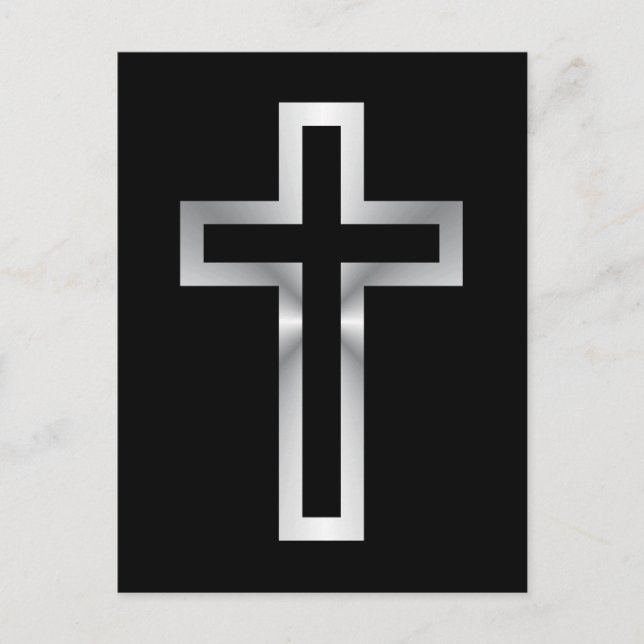 Carte Postale Croix en or bleu noir ou en argent (Devant)